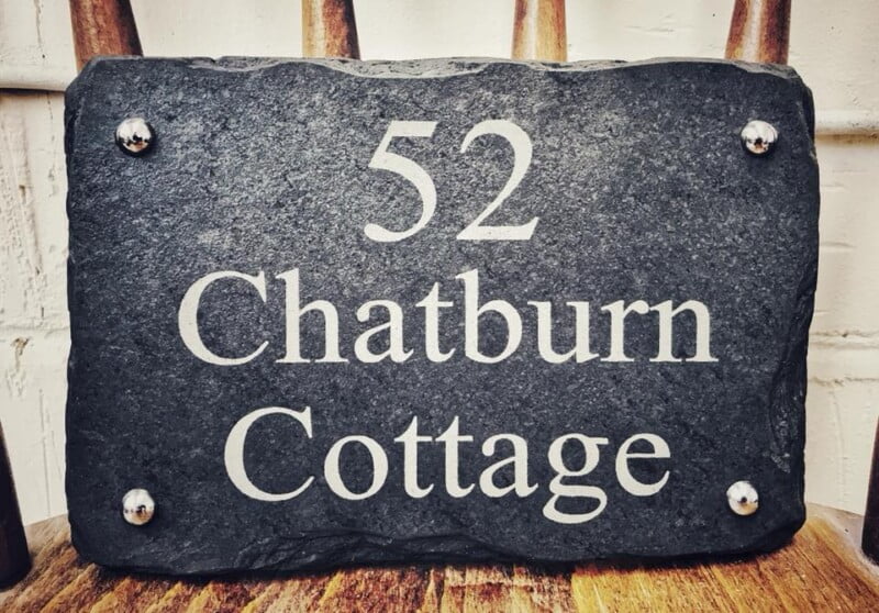 Personalised Slate House Sign 25x17cm Platters Slate
