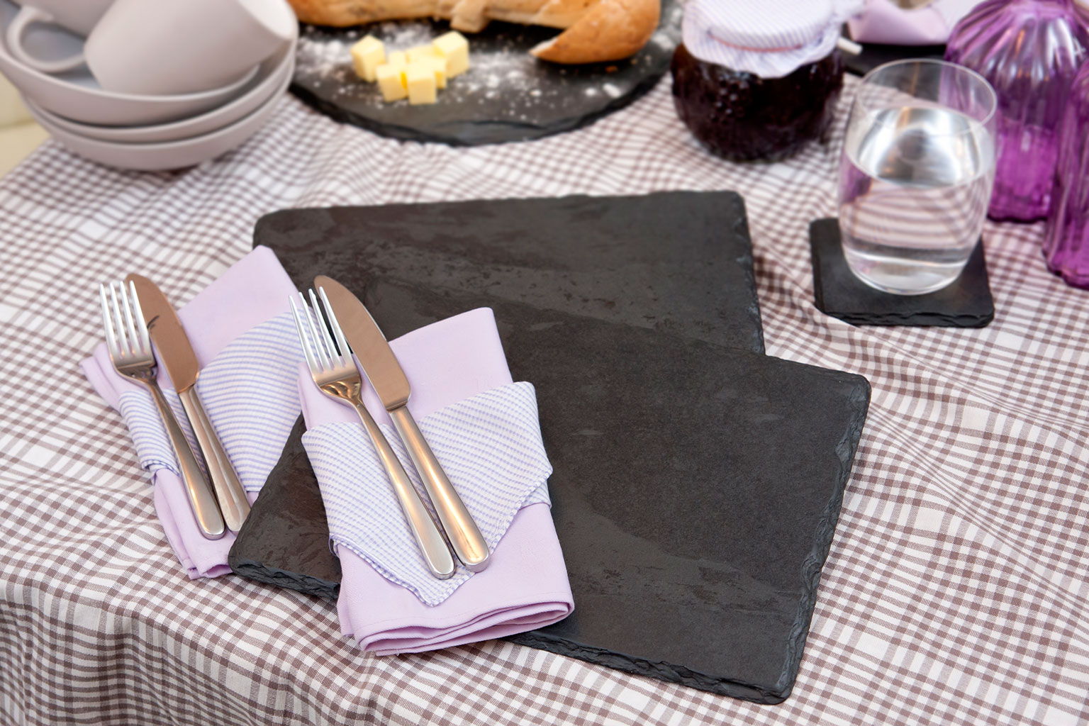 Two Rectangle Slate Placemats 5 Two Rectangle Slate Placemats 5