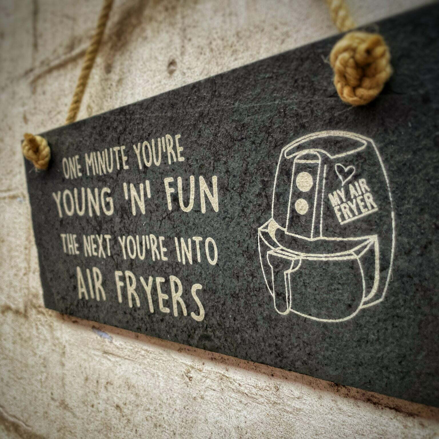 Air Fryer Gift Funny Quote Slate Sign Platters Slate