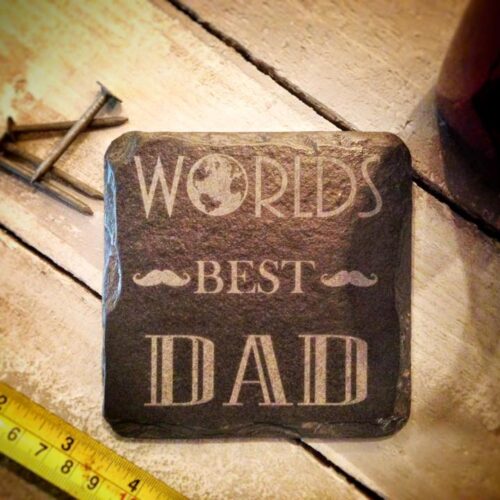 Worlds Best Dad Slate Coaster
