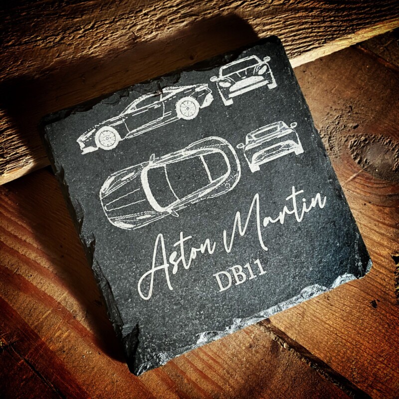Aston Martin Db11 Engraved Slate Coaster