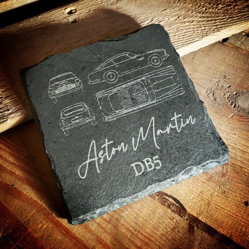 Aston Martin Db5 Engraved Slate Coaster