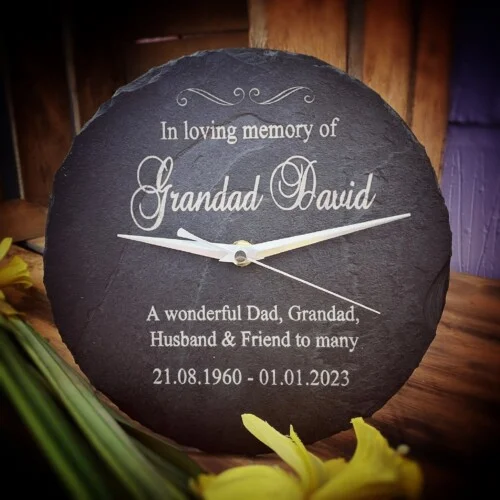 in_loving_memory_memorial_slate_clock