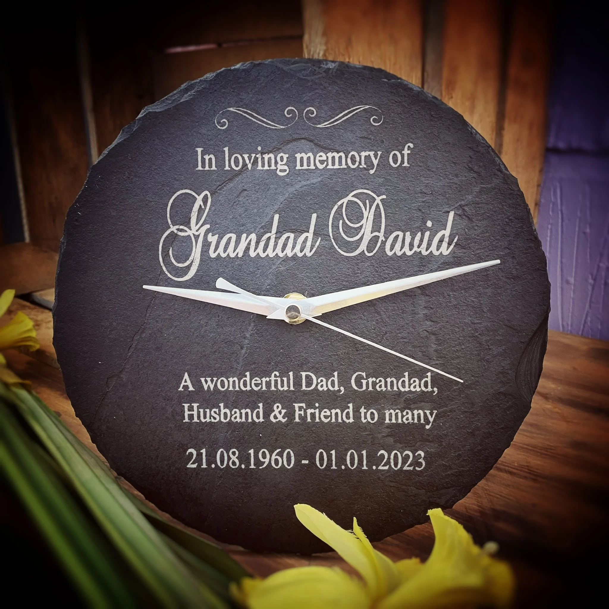 in_loving_memory_memorial_slate_clock in_loving_memory_memorial_slate_clock