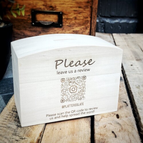 Personalised Social Media Tip Box - Own Business QR Code, Logo & Text