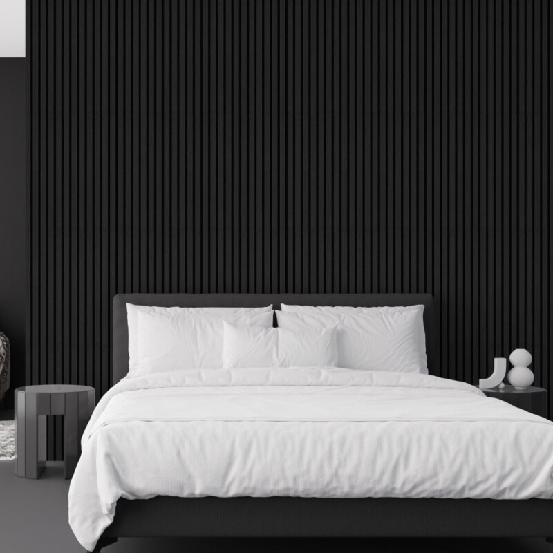 Dark Grey Decorative Acoustic Slat Wall Panel 2400mm X 600mm P11123 824273 Image
