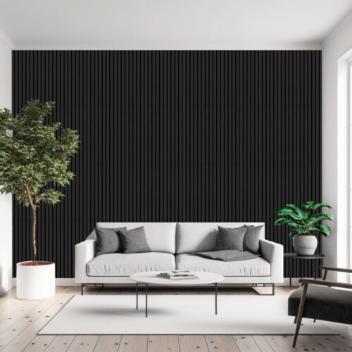 Dark Grey Decorative Acoustic Slat Wall Panel 2400mm X 600mm P11123 824275 Image