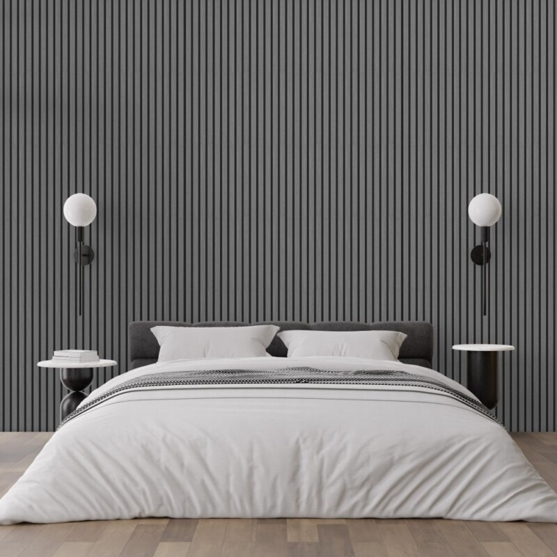 Light Grey Decorative Acoustic Slat Wall Panel 2400mm X 600mm P11122 824270 Image